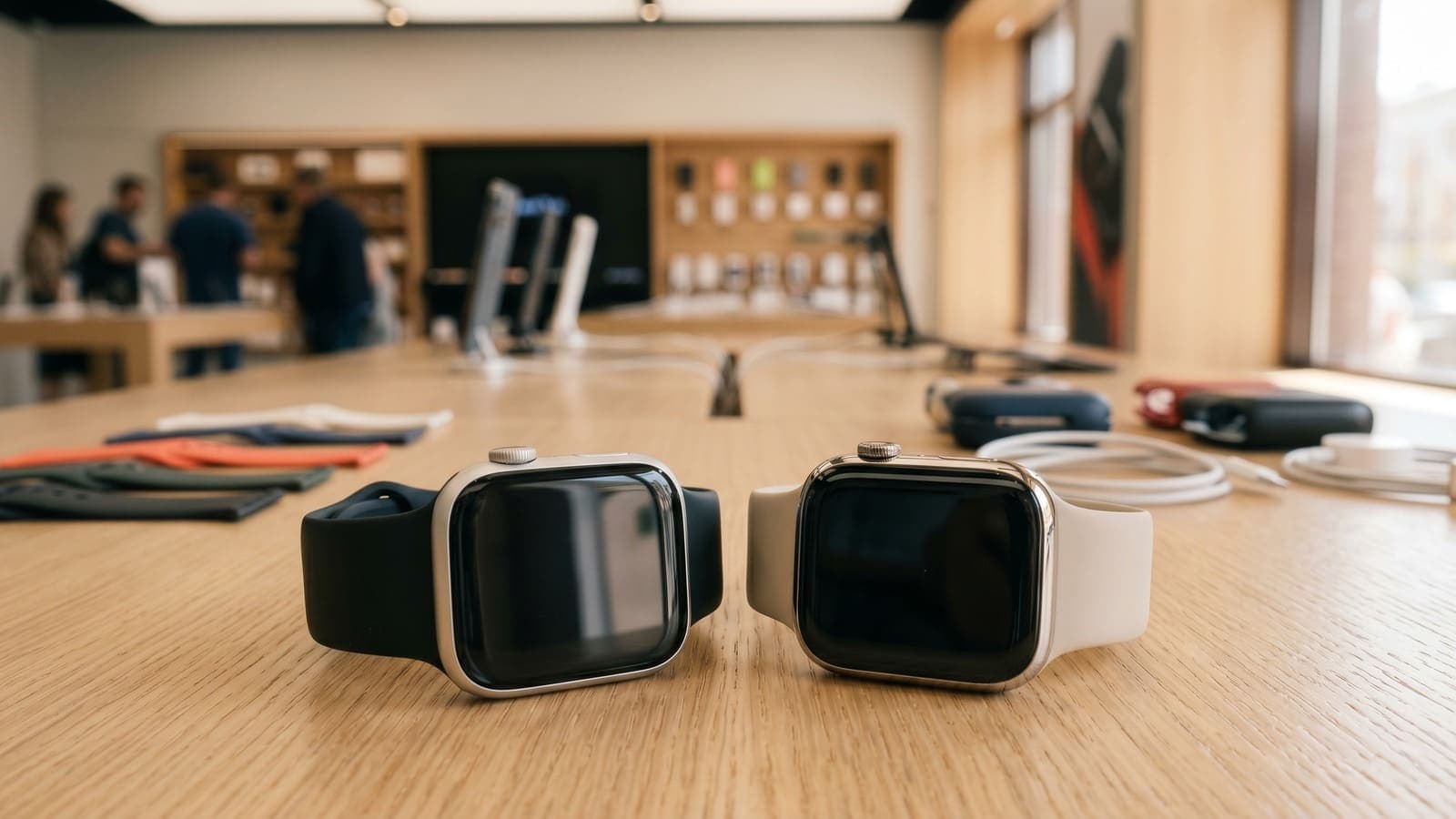 Apple Watch на витрине для статьи о покупке часов в Самаре