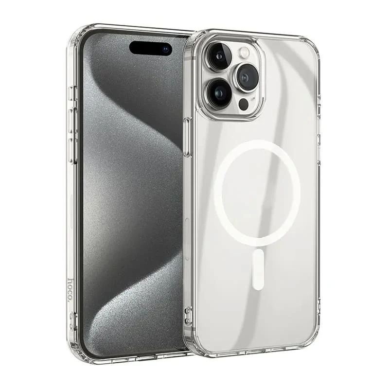 Чехол hoco. Magnetic Smartphone CASE для Apple iPhone 15 Pro Max Прозрачный