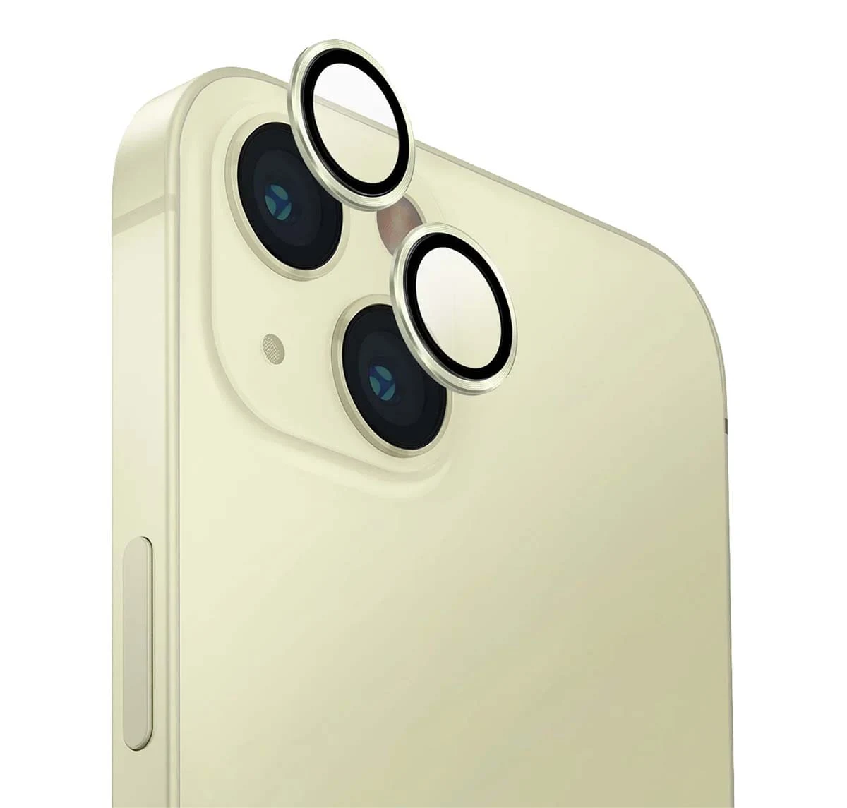 Защитное стекло для камеры iPhone 15/15 Plus UNIQ OPTIX Camera Lens protector Aluminium (IP6.1-6.7(2023)-ALENSYEL) Жёлый