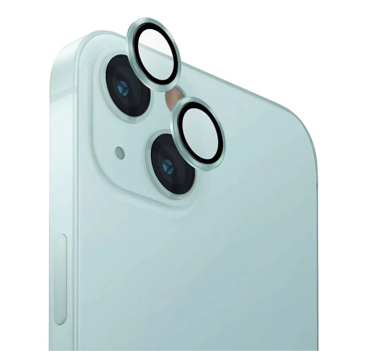 Защитное стекло для камеры iPhone 15/15 Plus UNIQ OPTIX Camera Lens protector Aluminium (IP6.1-6.7(2023)-ALENSMINT) Зелёный