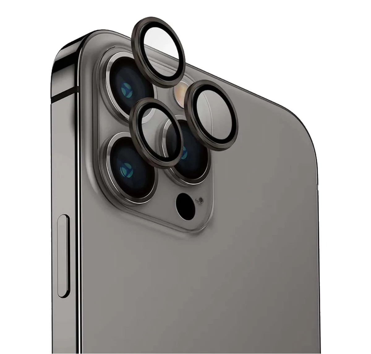 Защитное стекло для камеры iPhone 15 Pro UNIQ OPTIX Camera Lens protector Aluminium (IP6.1P(2023)-ALENSGRY) Серый