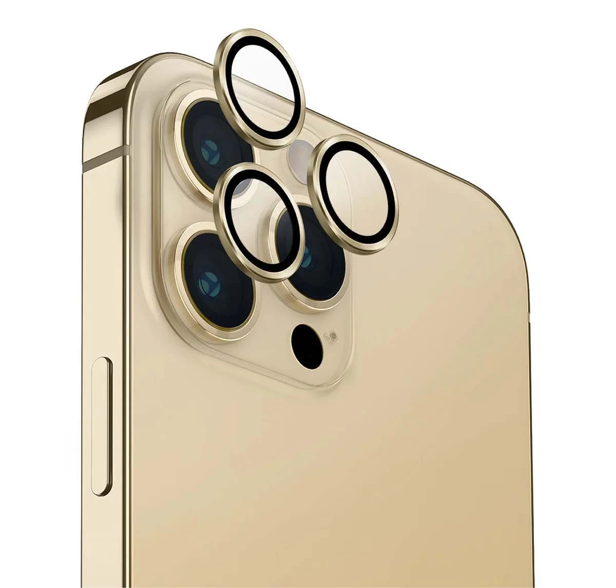 Защитное стекло для камеры iPhone 14 Pro/14 Pro Max UNIQ OPTIX Camera Lens protector Aluminium (IP6.1P-6.7PM-LENSGLD) Золотое