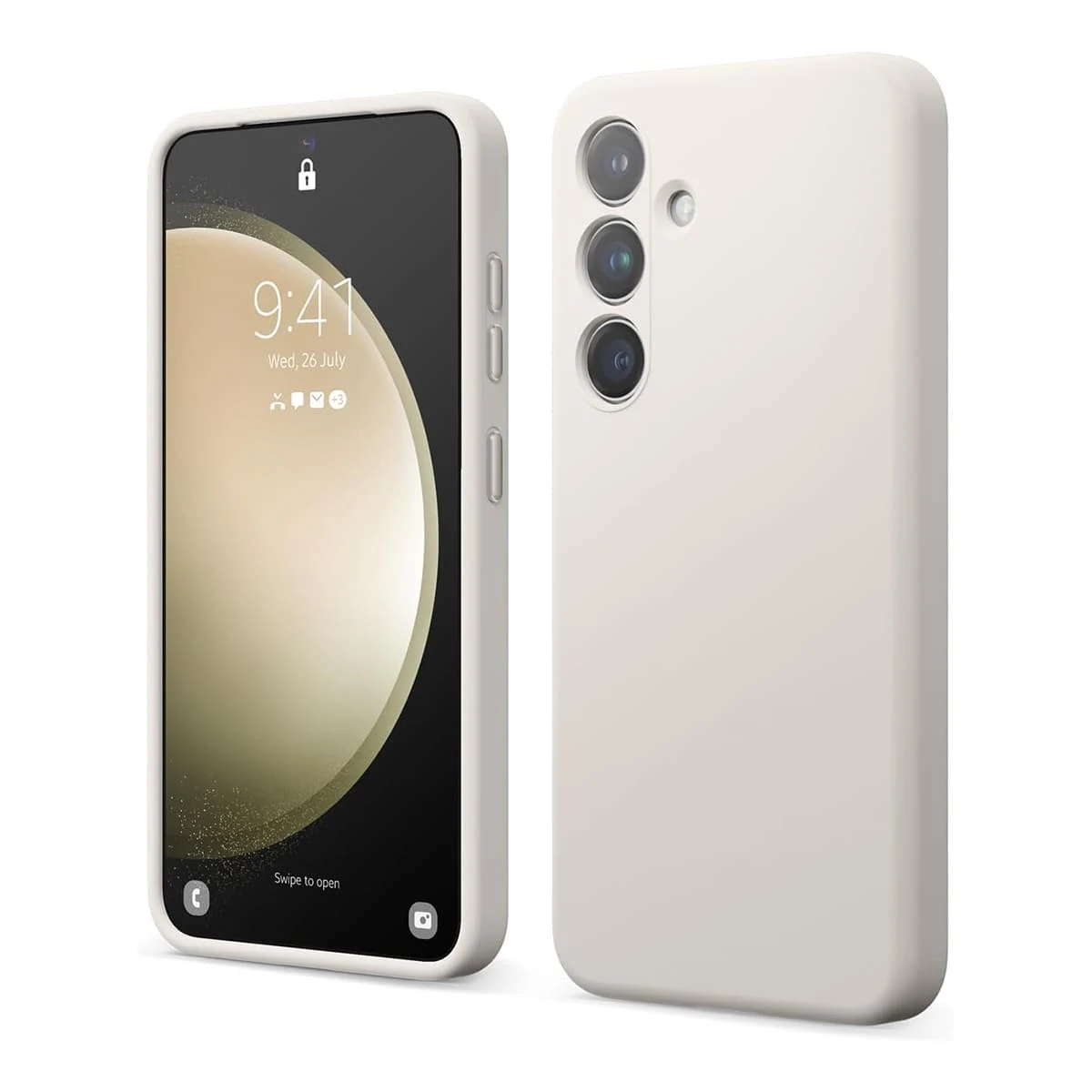 Чехол для Samsung Galaxy S24 Elago Soft silicone Liquid (EGS24SC62-ST) Stone, белый