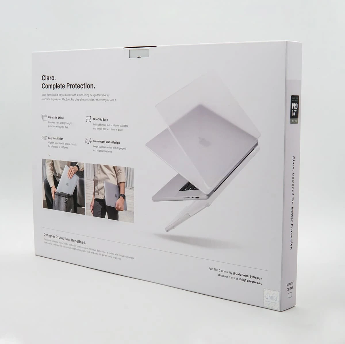 Чехол для Macbook Pro 16 (2021) UNIQ HUSK Pro Claro (MP16(2021)-CLAROMCLR) Прозрачный