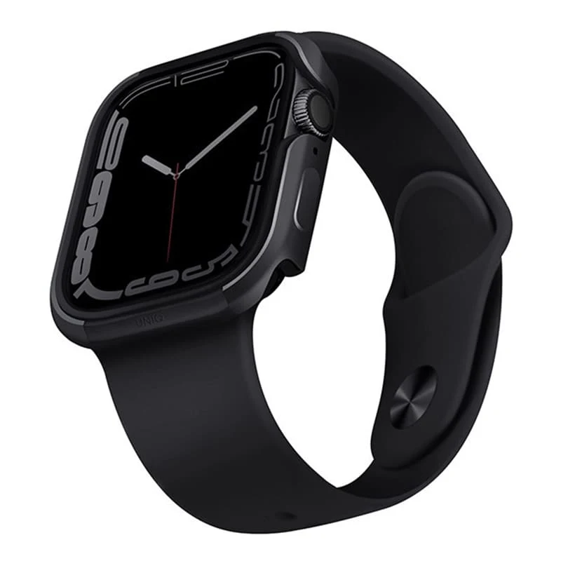 Чехол бампер для Apple Watch 7, 8 41 мм UNIQ Valencia Anodised Aluminium Bumper (41MM-VALGRP) Графит