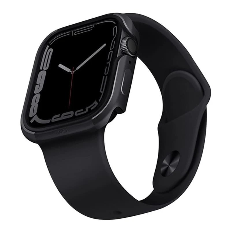 Чехол бампер для Apple Watch 7, 8 41 мм UNIQ Valencia Anodised Aluminium Bumper (41MM-VALGRP) Графит