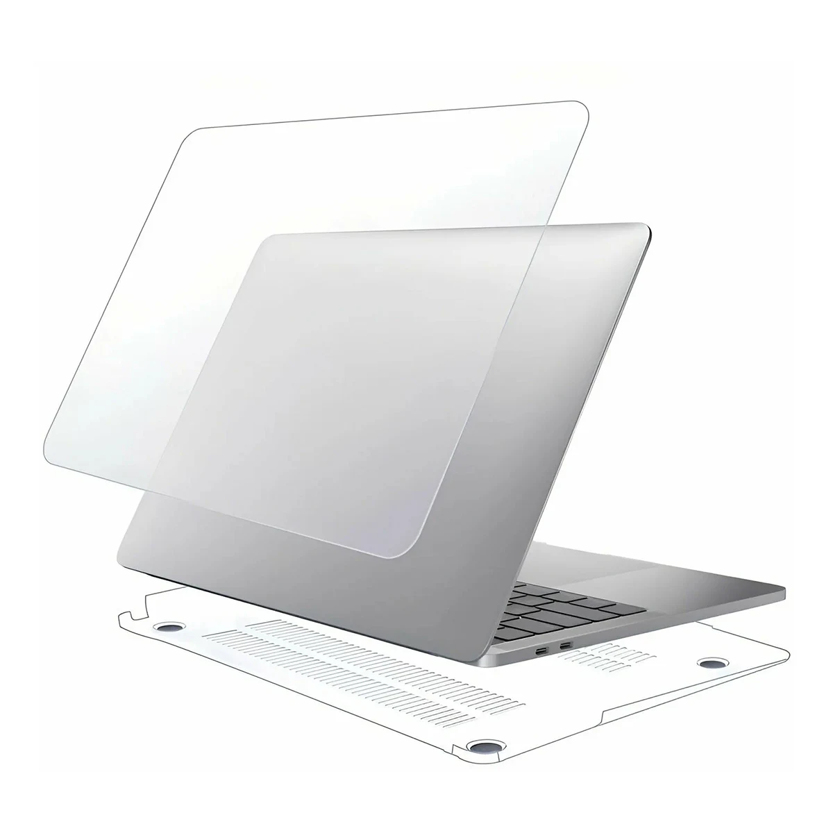 Чехол для MacBook Air 13.6" M2 2022 Gurdini  Прозрачный