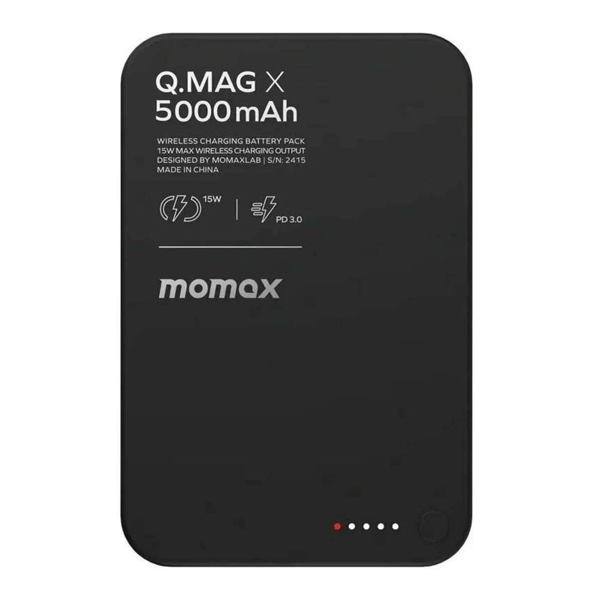 Внешний аккумулятор MOMAX 5000mAh Q.Mag Ultra Slim Magnetic Wireless Battery Pack Чёрный