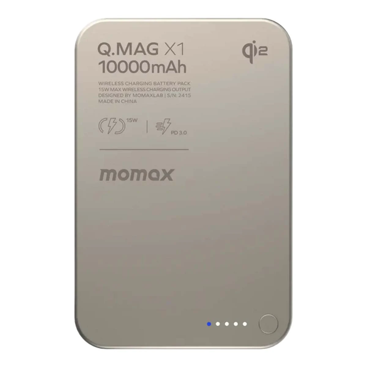 Внешний аккумулятор MOMAX 10000mAh Q.Mag X1 Magnetic Wireless Battery Pack (IP117AE) Титан