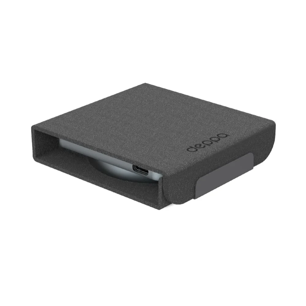 Беспроводная зарядная станция Deppa 2в1 Crystal MagSafe Fold Travel QI складная (23154) Black, чёрный
