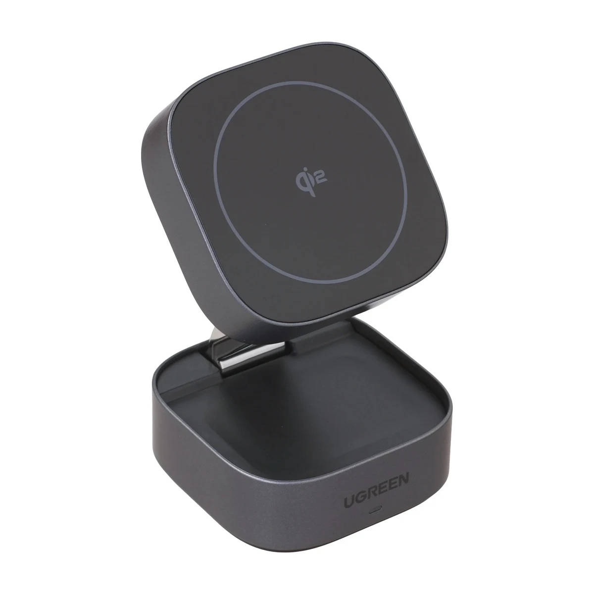 Беспроводное зарядное устройство UGREEN W702 15WQi2 2в1 Magnetic Wireless Charger (35316) Серый