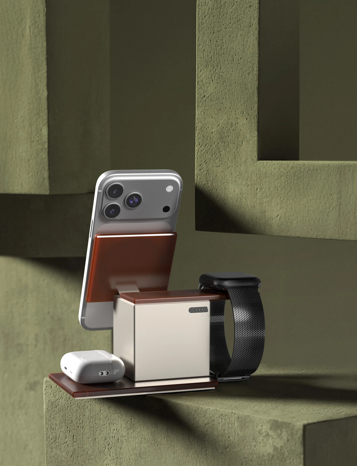 Беспроводное зарядное устройство VLP NEO Qi2.2 Amber gray, серый янтарь