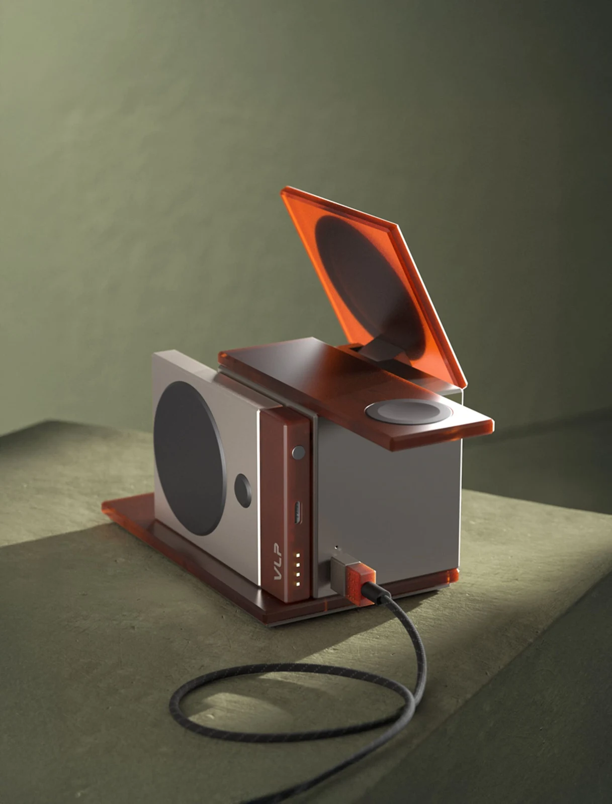 Беспроводное зарядное устройство VLP NEO Qi2.2 Amber gray, серый янтарь