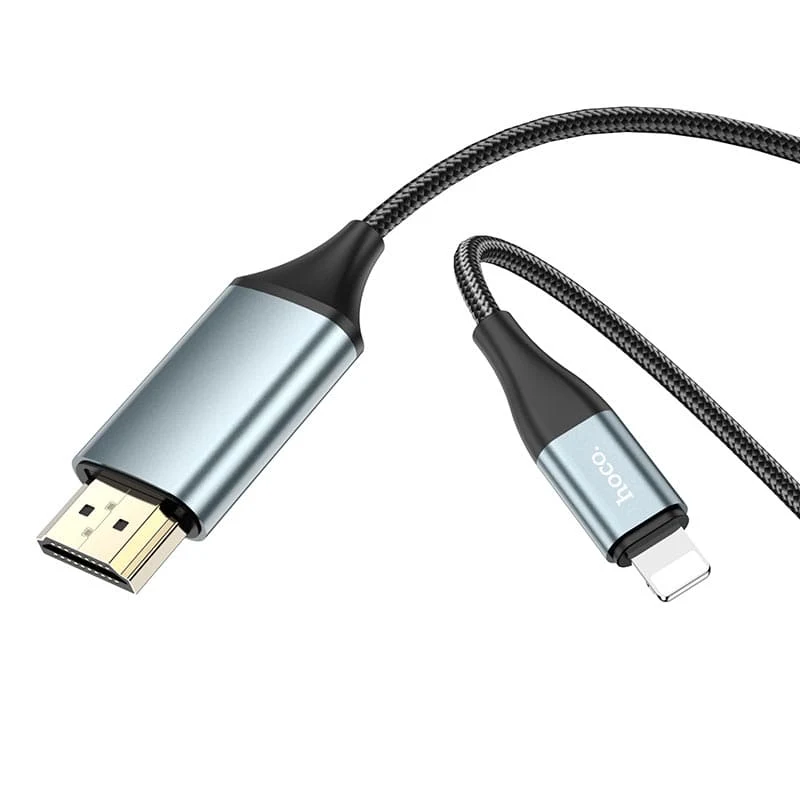 Кабель hoco. Lightning на HDMI, 2 м (UA15) Черный