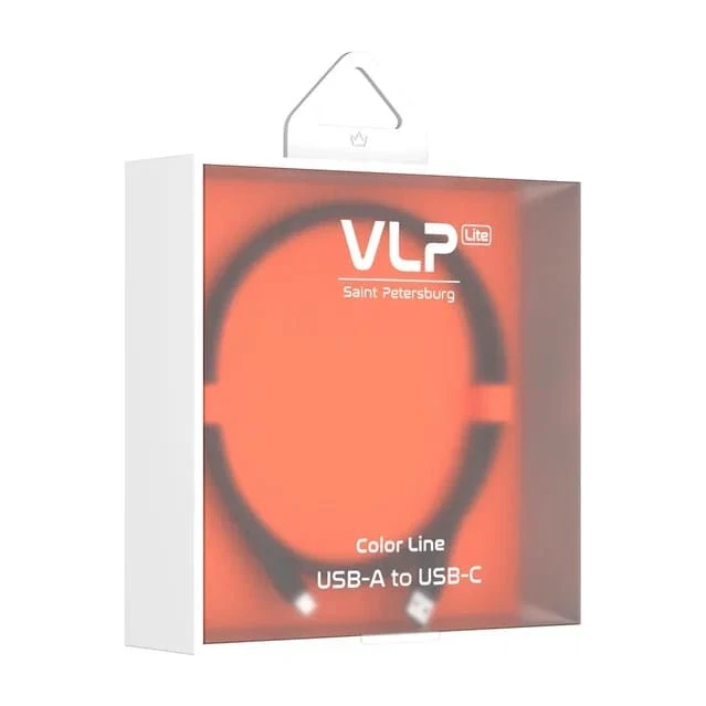 Дата-кабель VLP LITE Color Line USB-C, 60W, 1 м Чёрный