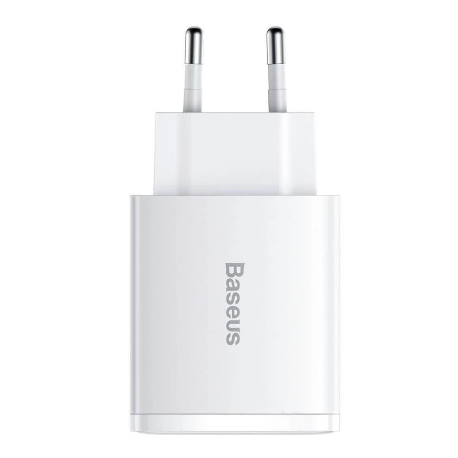 Зарядное устройство Baseus Compact Quick Charger 2 USB-A + USB Type-C 30Вт EU (CCXJ-E02) Белый