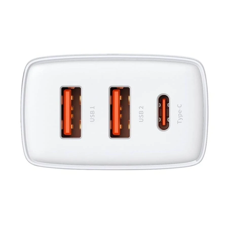 Зарядное устройство Baseus Compact Quick Charger 2 USB-A + USB Type-C 30Вт EU (CCXJ-E02) Белый