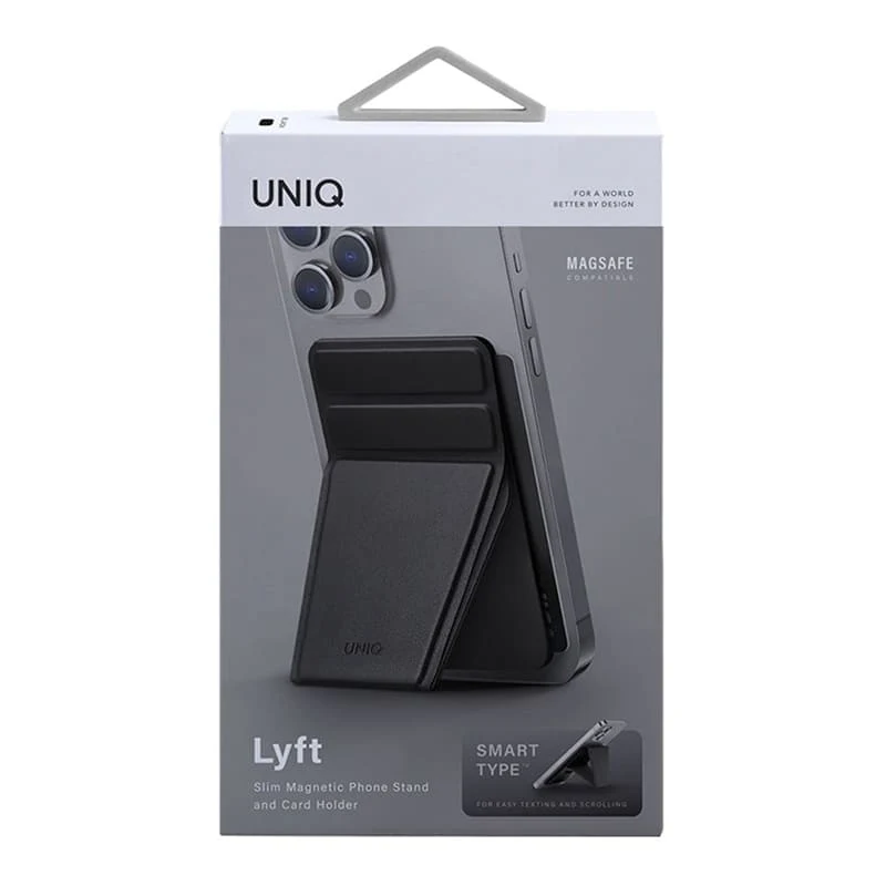 Магнитный бумажник с функцией стенда UNIQ LYFT Magnetic (MGSNAPONCH-LYFTBLK) Черный