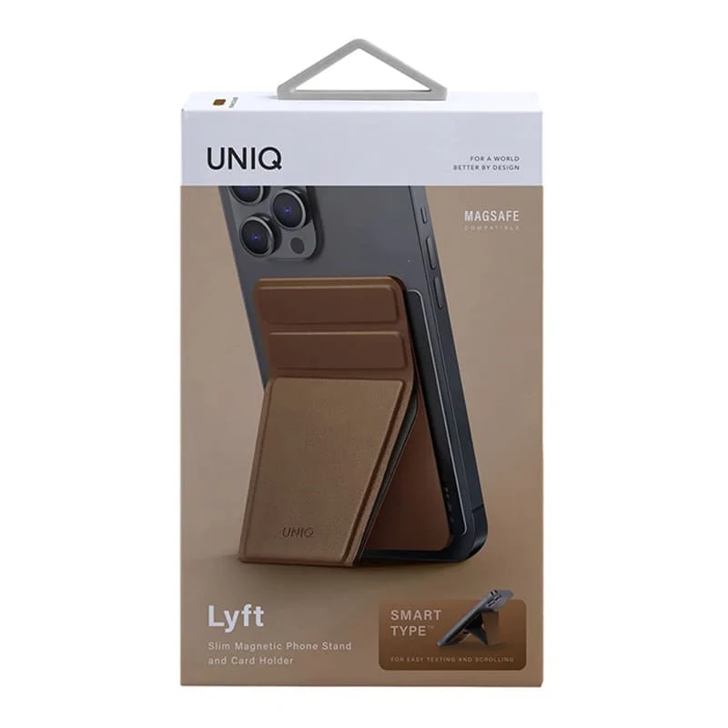 Магнитный бумажник с функцией стенда UNIQ LYFT Magnetic (MGSNAPONCH-LYFTBWN) Коричневый