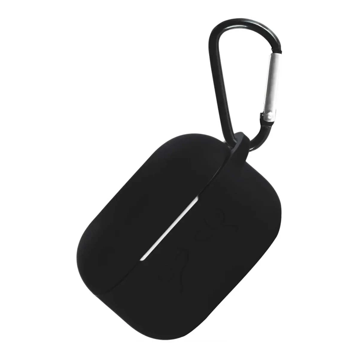 Чехол для Airpods Pro 2 Gurdini прорезиненный soft touch c карабином, Чёрный