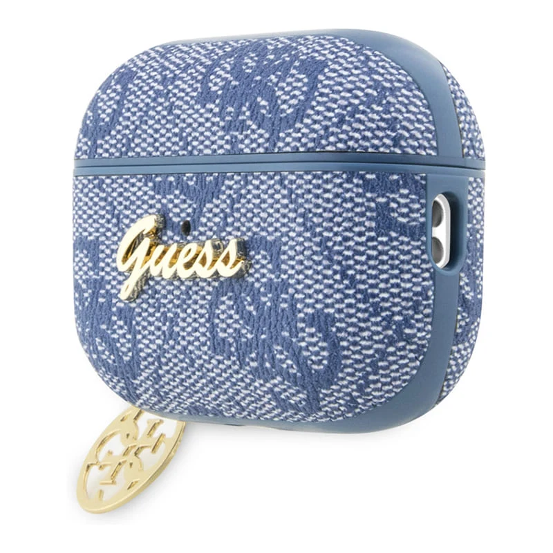 Чехол для Airpods Pro 2 Guess PU leather 4G with metal logo and Heart charm (GUAP2G4GSMB) Синий