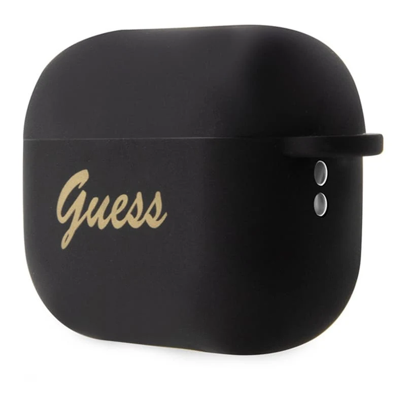 Чехол для AirPods Pro 2 Guess CG Mobile Silicone Script logo with Heart charm (GUAP2LSCHSK) Черный