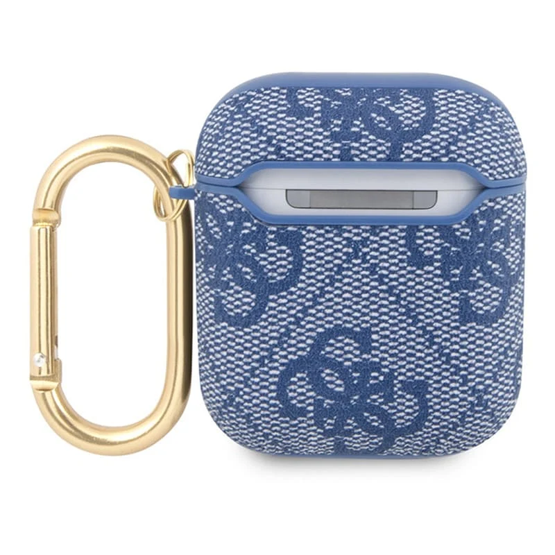 Чехол для Airpods 3 Guess PU leather 4G с карабином и металлическим логотипом (GUA34GSMK) Серый