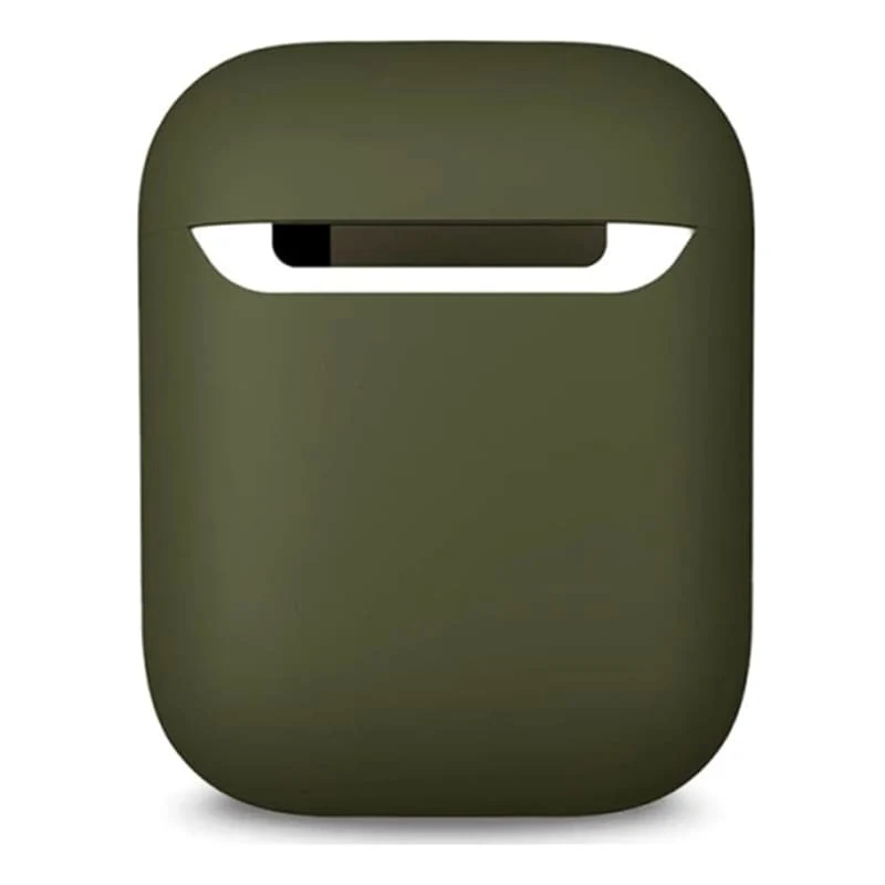 Чехол для Apple AirPods 1/2 Silicone Case Dark Green, тёмно-зелёный