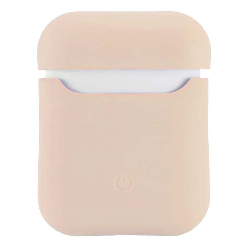 Чехол для Apple AirPods 1/2 Silicone Case Pink, бледно-розовый