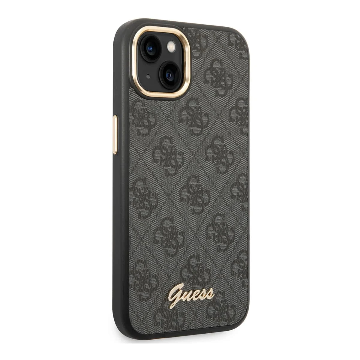 Чехол Guess для iPhone 14 CG Mobile PU 4G Script metal logo Hard (GUHCP14SHG4SHK) Черный
