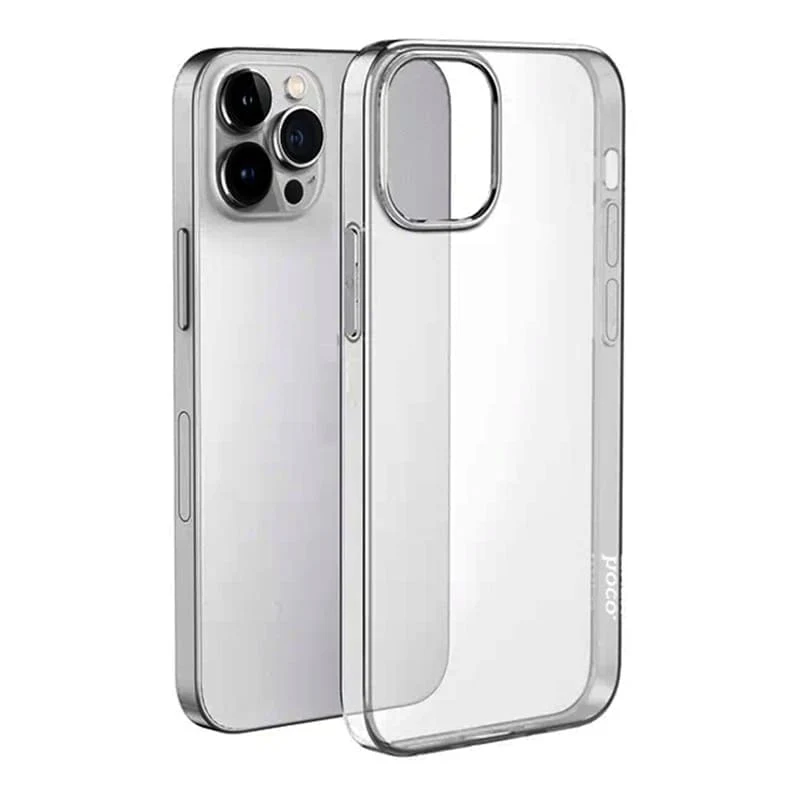 Чехол hoco. Силиконовый ультратонкий для Apple iPhone 14 Pro Max Прозрачный черный