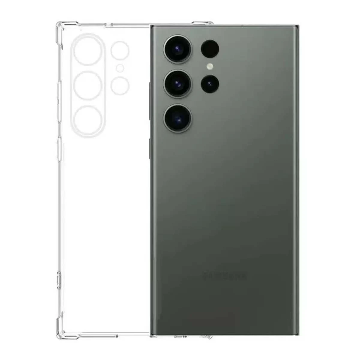 Чехол для Samsung Galaxy S23 Ultra с защитой камер, Прозрачный