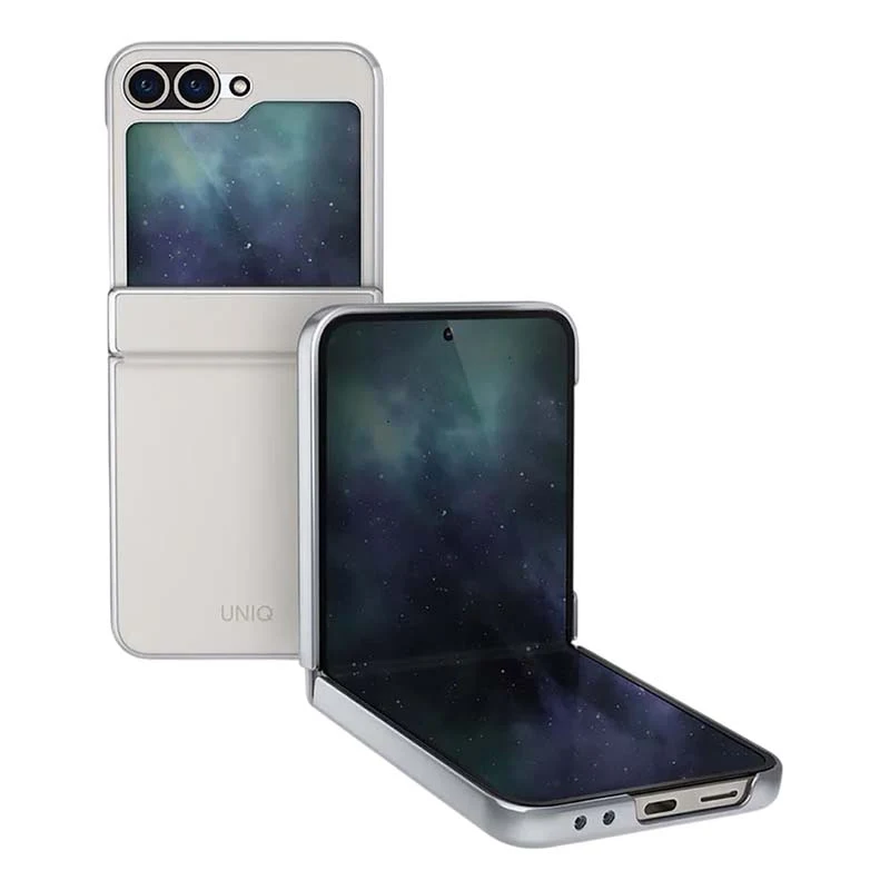 Чехол для Samsung Galaxy Z Flip 6 UNIQ ORA Premium leatherette Белый