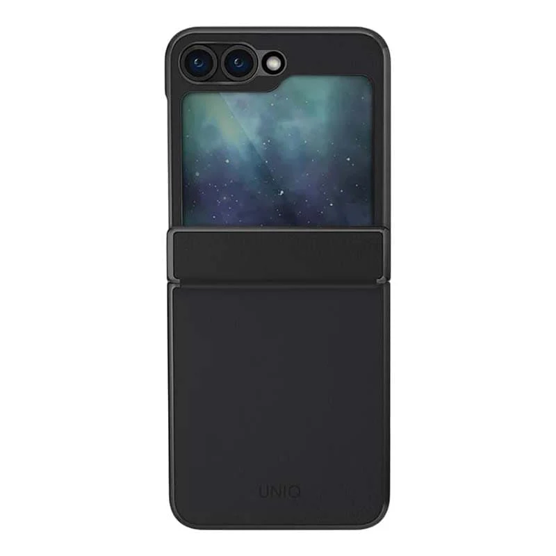 Чехол для Samsung Galaxy Z Flip 6 UNIQ ORA Premium leatherette Черный