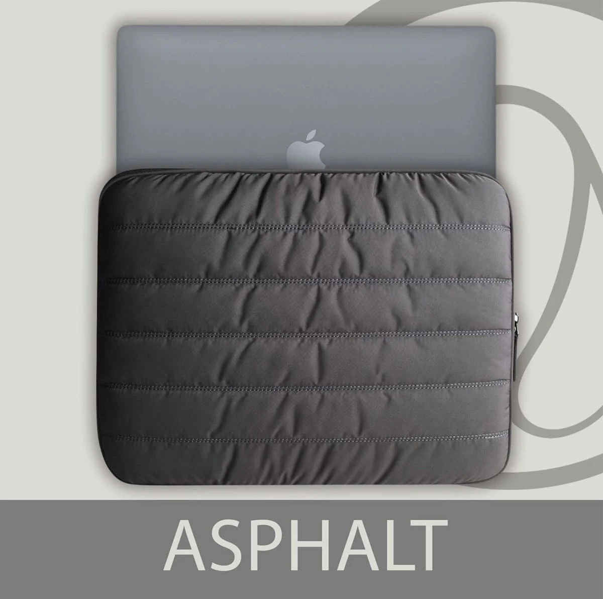 Чехол для Macbook Air/Pro 13 (18/20) Bustha Puffer Sleeve Nylo/Leather (BST755249) Asphalt
