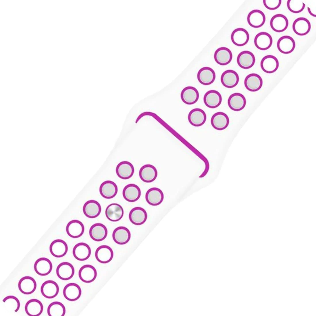 Ремешок для Apple Watch 42/44 mm Nike+ Silicone Sport Band Бело-сиреневый