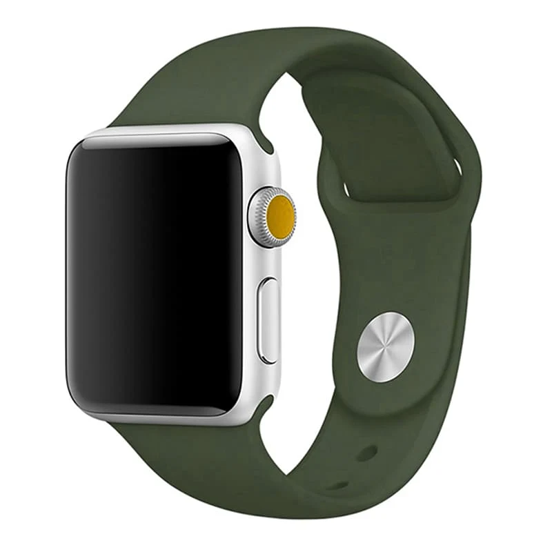 Ремешок для Apple Watch 42/44 mm Silicone Band Тёмно-зелёный