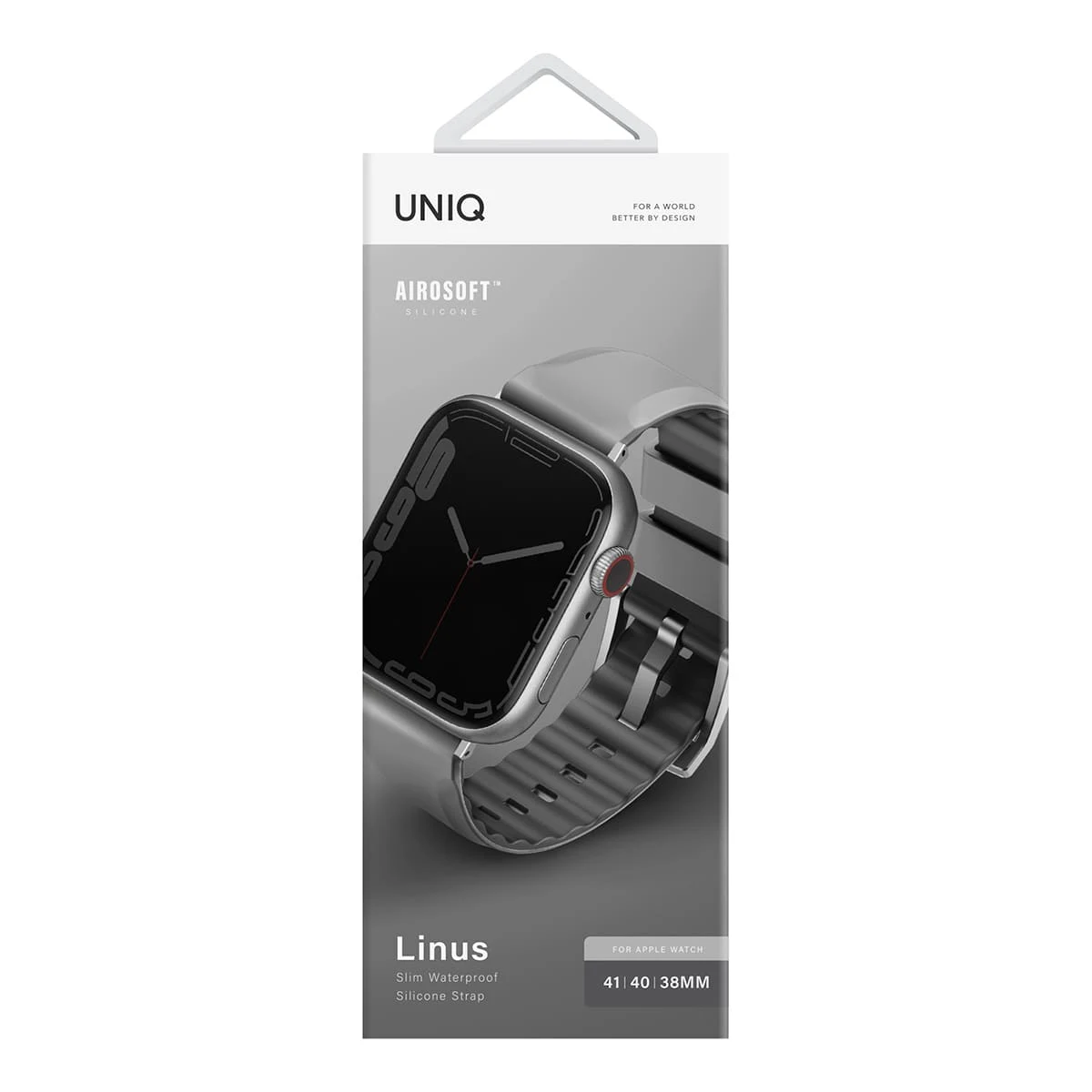Ремешок для Apple Watch 38/40/41 mm UNIQ Linus Airosoft silicone strap (41MM-LINUSGRY) Серый