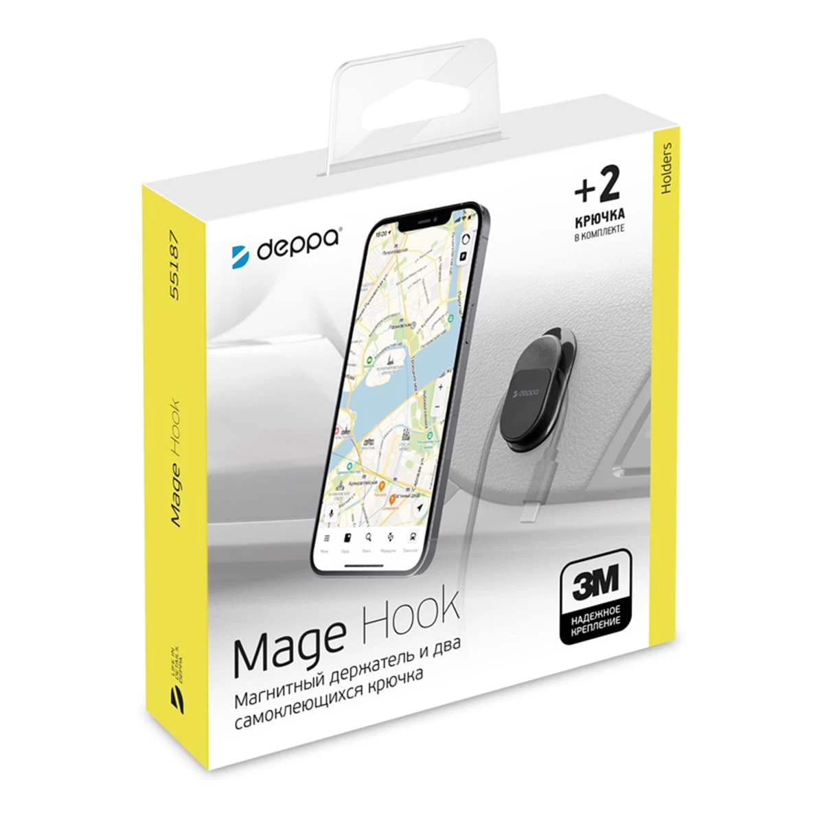 Автомобильный держатель Deppa Mage Hook, магнитный (55187) Черный