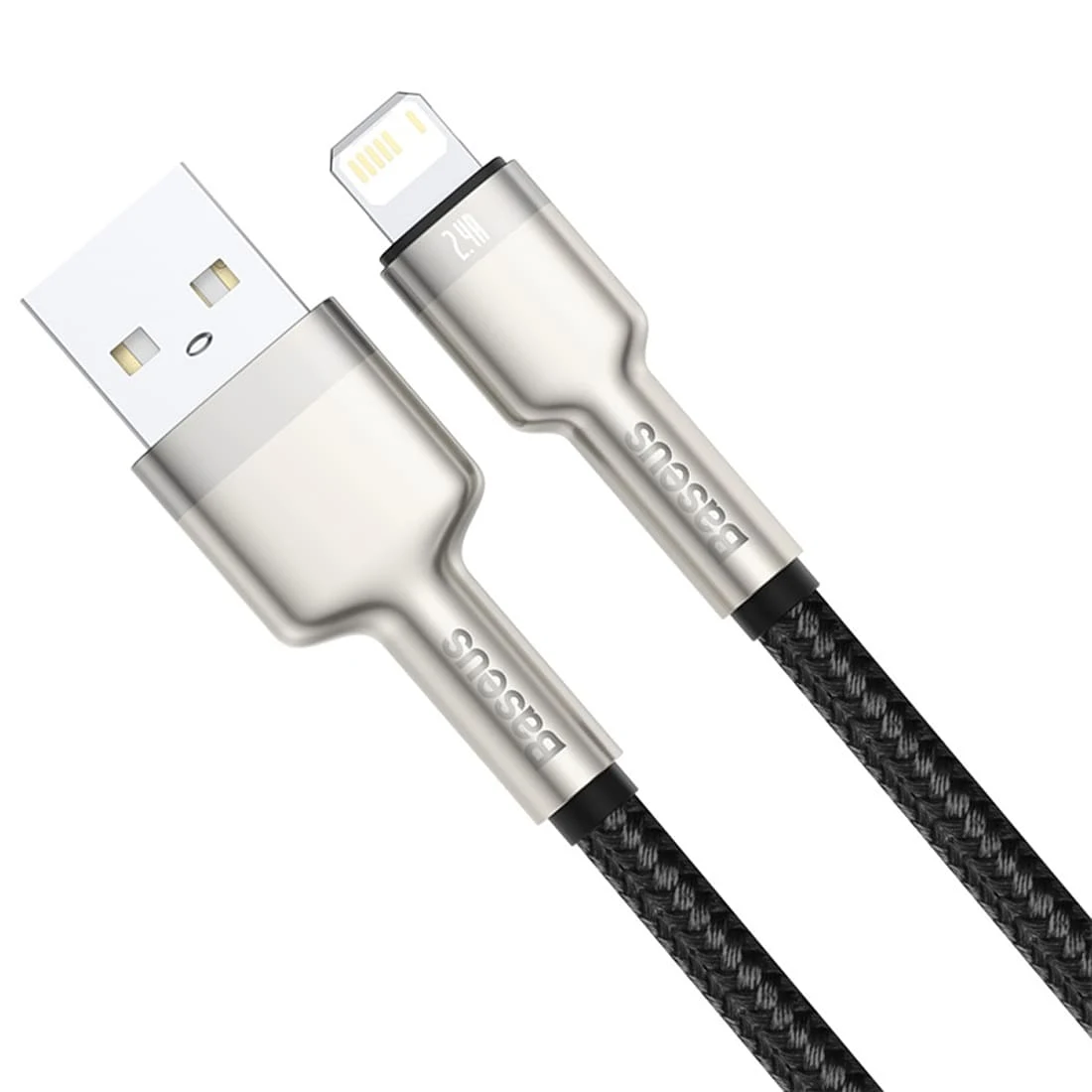 Кабель Baseus Cafule Series Metal Data Cable USB to iP 2,4A, 0,25 м (CALJK-01) Чёрный