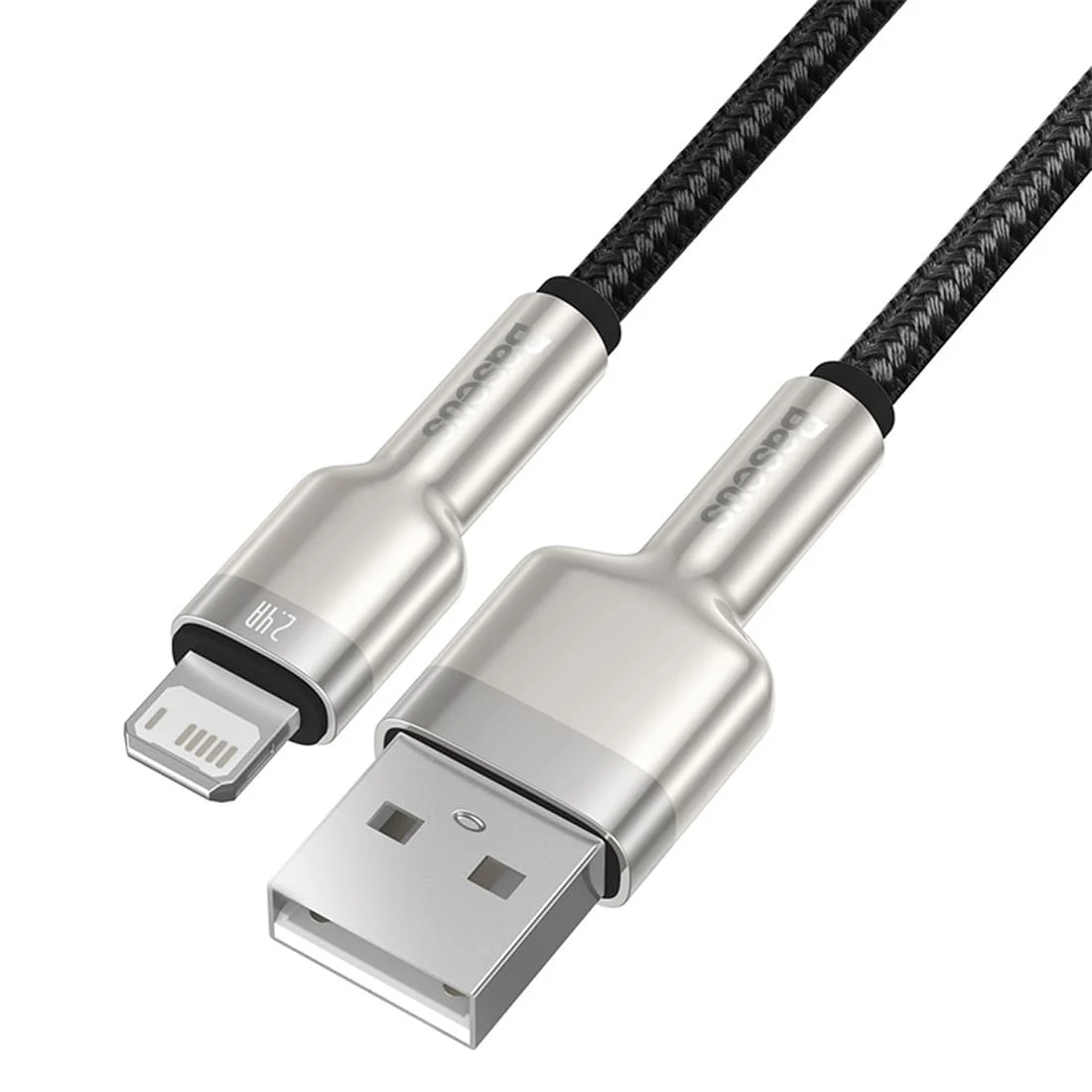 Кабель Baseus Cafule Series Metal Data Cable USB to iP 2,4A, 0,25 м (CALJK-01) Чёрный