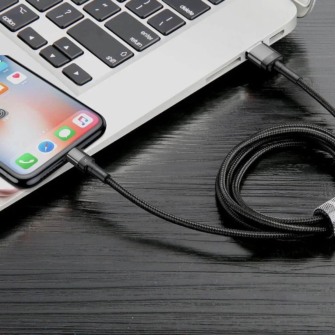 Кабель Baseus Cafule Cable USB For iP special edition 1,5A, 2 м (CALKLF-HG1) Grey/Black