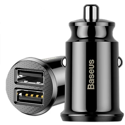 Автомобильное зарядное устройство Baseus 2 USB Fast Charging 3.1A Grain Car Charger Черный