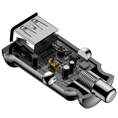 Автомобильное зарядное устройство Baseus 2 USB Fast Charging 3.1A Grain Car Charger Черный