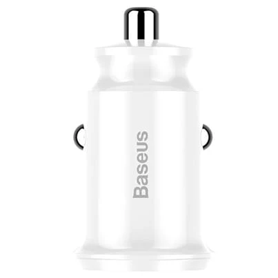 Автомобильное зарядное устройство Baseus 2 USB Fast Charging 3.1A Grain Car Charger Белый