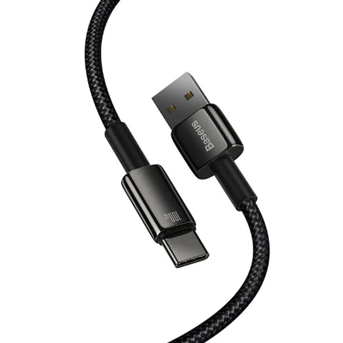 Кабель Baseus Tungsten Gold Fast Charging Data USB - Type-C, 100W, 1 м (CAWJ000001) Черный