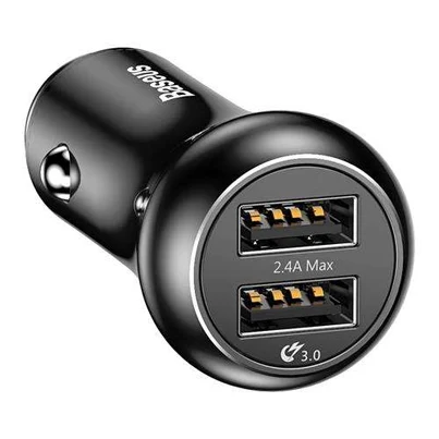 Автомобильное зарядное устройство Baseus 2 USB Quick Charge 18W Gentry Series Черный