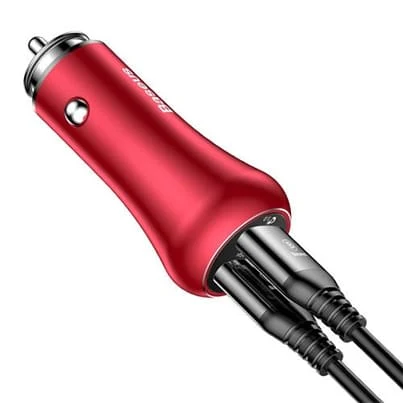 Автомобильное зарядное устройство Baseus 2 USB Quick Charge 18W Gentry Series Красный
