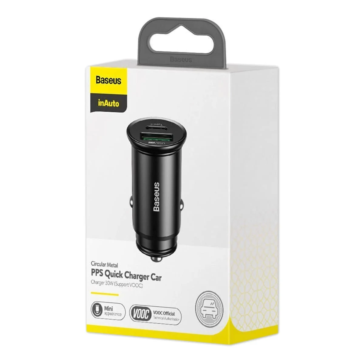 Автомобильное зарядное устройство Baseus Circular Metal PPS Quick Charger Car Charger 30W (CCYS-C01) Черный