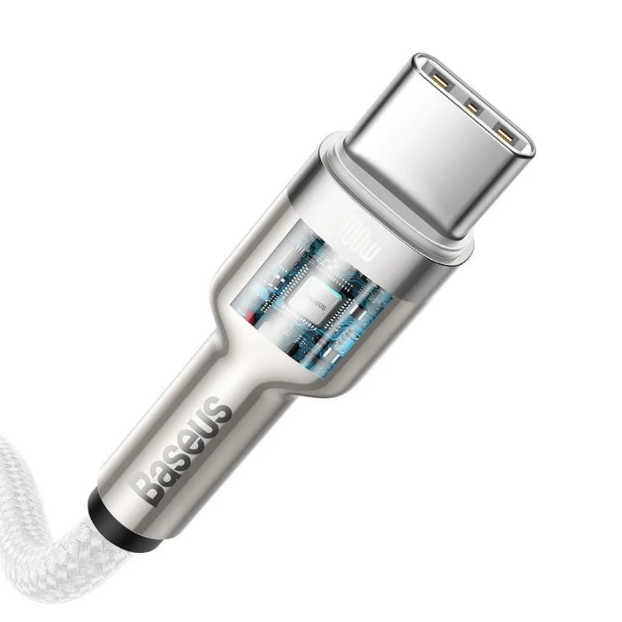 Кабель Baseus Cafule Series Metal Data Cable Type-C - Type-C, 100W, 1 м (CATJK-C02) Белый